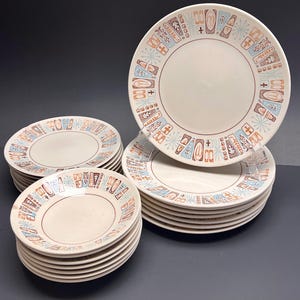 Taylor Smith Taylor Moderne Dinnerware Atomic Starburst - Säljs styckvis Tallrikar, Salladstallrikar, Soppskålar, Serveringsskål, Serveringsfat, Muggar