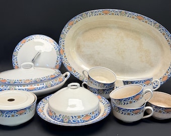 Taylor Smith & Taylor Iona Pattern 1920s Platter, Butter, Casserole, Cups