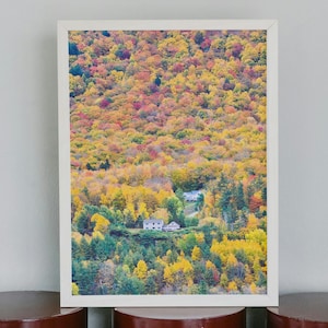 Vermont Fall Foliage Print – Mountain Autumn Landscape Photography, Colorful Forest Wall Art, Digital Download