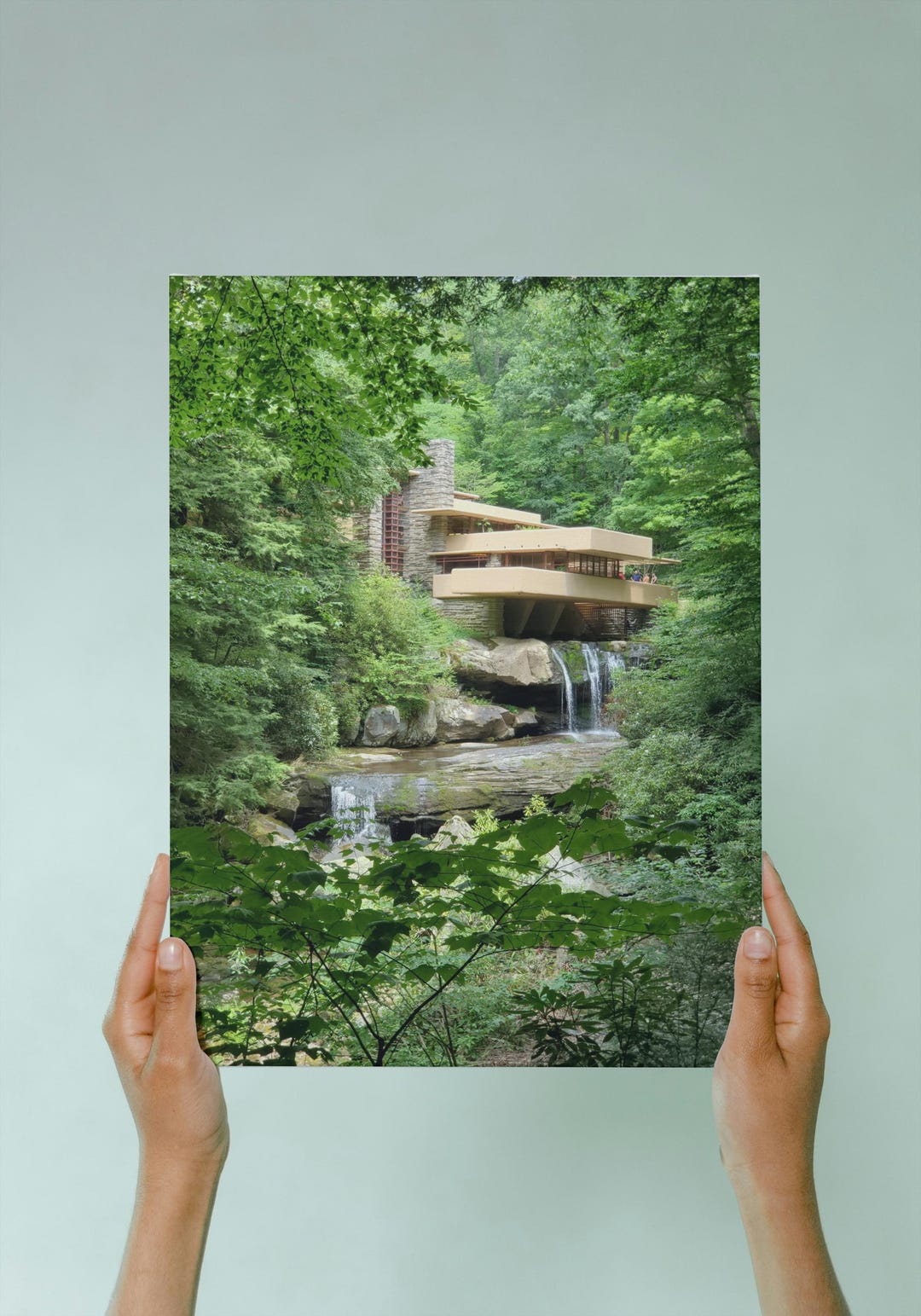 Fallingwater Canvas Print – Frank Lloyd Wright Architecture, Waterfall ...