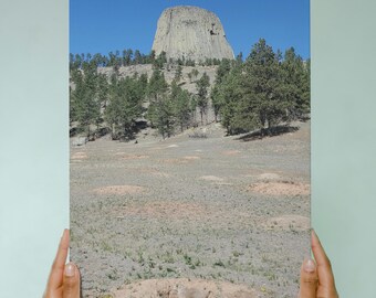 Devils Tower Leinwanddruck – Landschaft in Wyoming, Präriehund Kunst