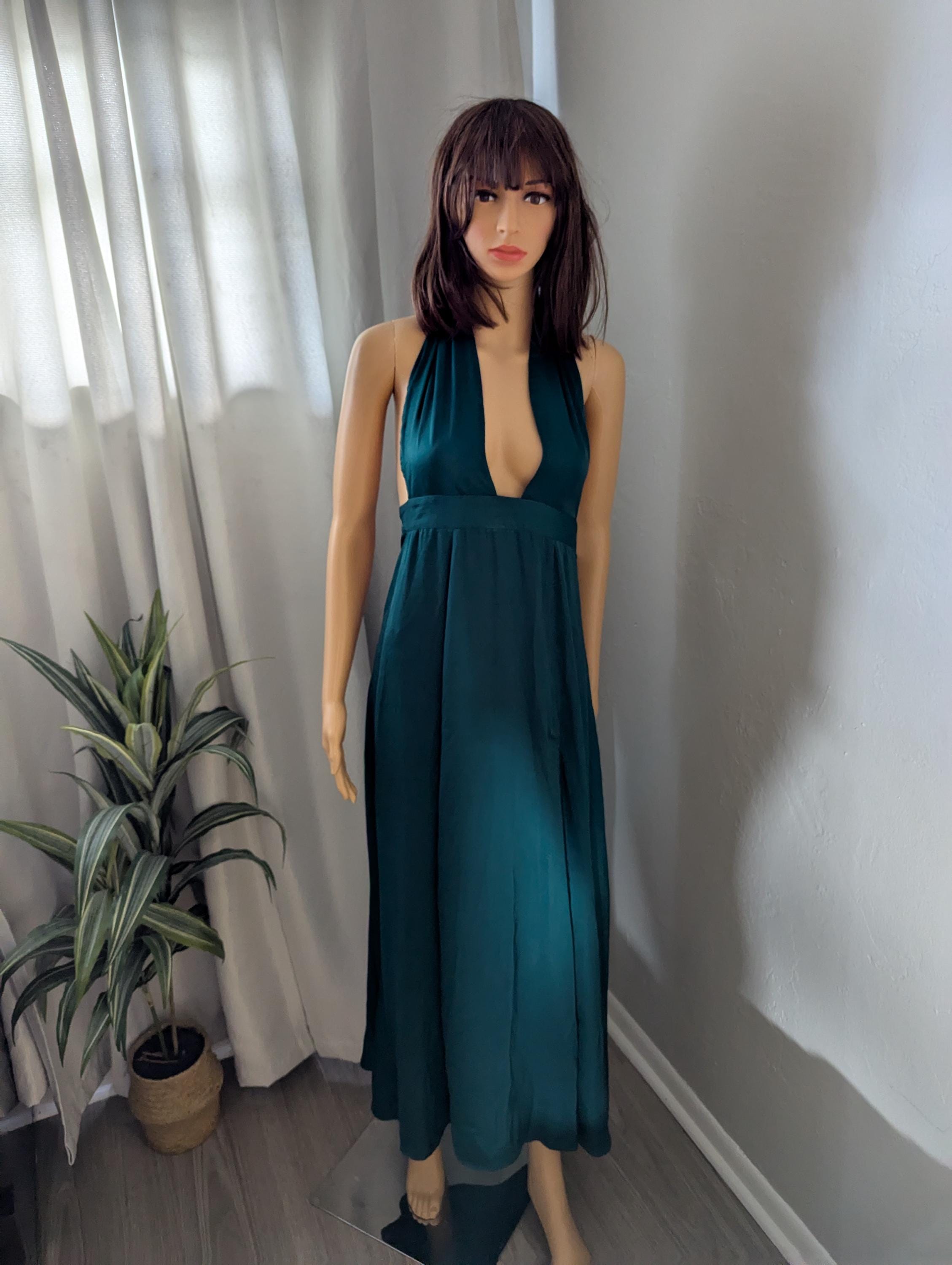 Emerald Green Dress Halter - Etsy
