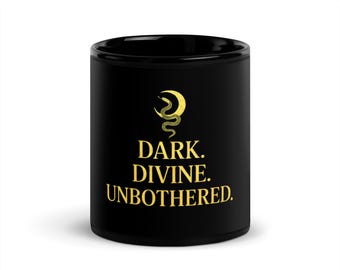 Black & Gold Witch Mug: Dark Divine Unbothered Coffee Cup