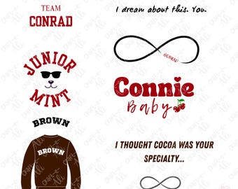 Team Conrad Variety Pack PNG/SVG Bundle: TSITP inspired Digital Download; The Summer I Turned Pretty, Connie Baby, Junior Mint, Brown