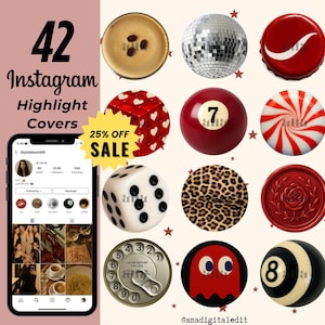 42 Red Aesthetic Instagram Story Highlight Cover Icons IG Story Pack Aesthetic iOS 18 Icons IG Highlight Bundle Instagram Feed