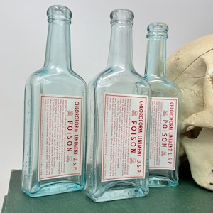 PICK ONE! Chloroform Glass Poison Bottle - Oddity Collection, Movie or Photo Prop
