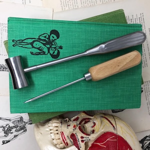 2-Piece Lobotomy Tool Set - Like Original Transorbital Ice Pick Lobotomy - For Medical Collection, Cosplay, Prop, Horror, Oddities Display