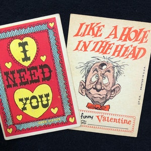 1950s Sassy Valentine Card - I Need You Like A Hole In The Head - Sarcastic Dark Humor Mean Horror Themed