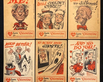 1950s Valentine Card Sarcastic Dark Humor Horror Monster Themed - You Pick!