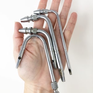 One Vintage Embalming Mortician Tool Curved Arterial Cannula - For Cosplay, Movie Prop, Oddities, Medical Collection