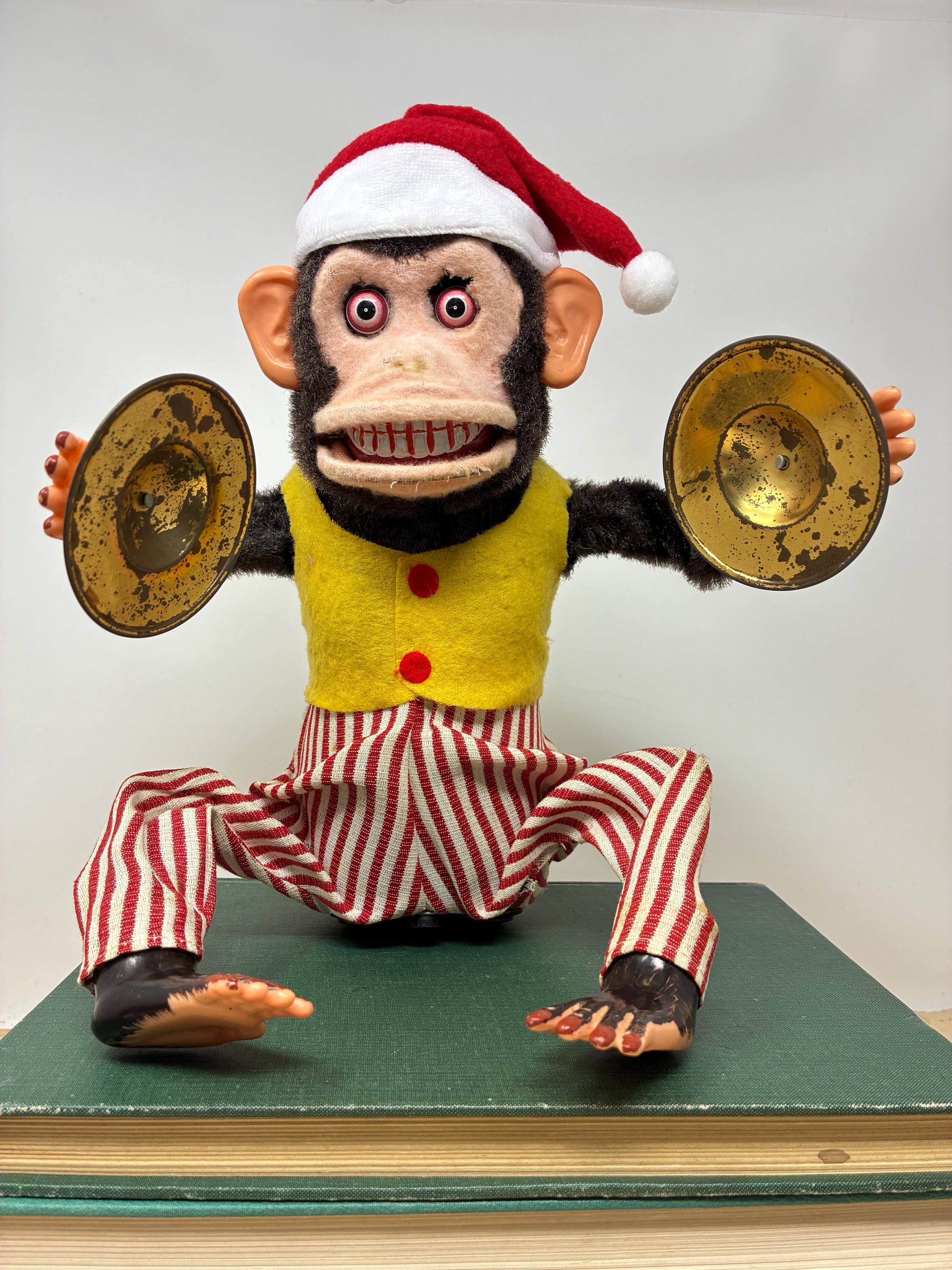 WORKS READ LISTING! 1960s Jolly Chimp Cymbal Playing Creepy