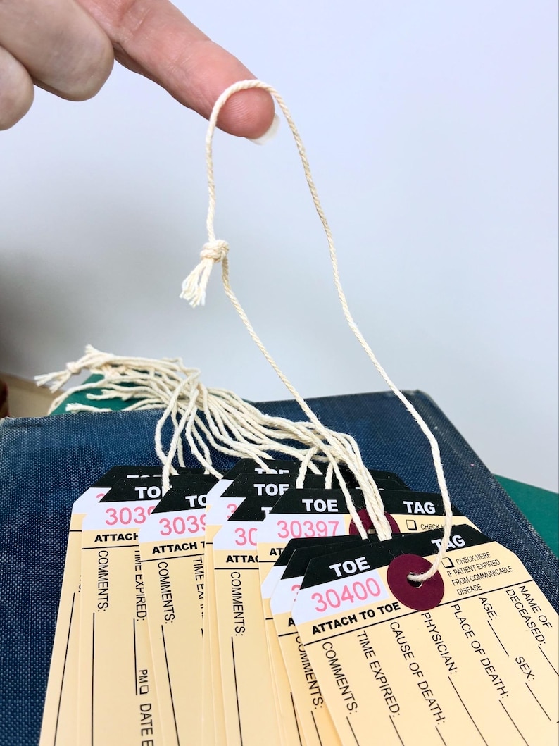 Toe Tag Sample 10 Real Corpse Toe Tags Blank With String to Tie to Toe! for Crafting ...