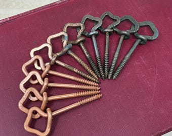 PICK ONE! Victorian Casket Thumbscrew Hammered Steel Diamond Knob - Copper Antique Thumb Screw For Coffin Plate Escutcheon Tightening