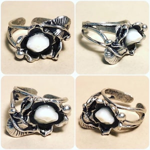 YOU SUPPLY BABYTOOTH - Your Supplied Baby Tooth Made into Resin Set Real Human Milk Tooth Adjustable Flower Ring - Starts at Size 6.5