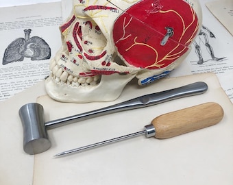 2ピースアイスピックロボトミーセット - 歴史的コレクション、コスプレ、小道具、ホラー、珍品展示用