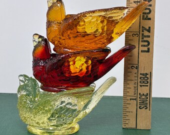 選べる！1970年代のガラス製鳥型皿 - UVブラックライト反応で光る