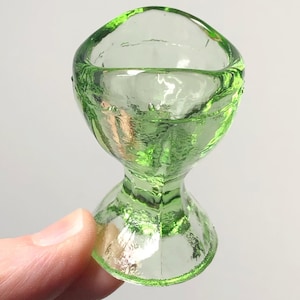 SALE Vintage Glowing Glass Eye Wash Cup UV Black Light Reactive Green Uranium Vaseline Glows image 8