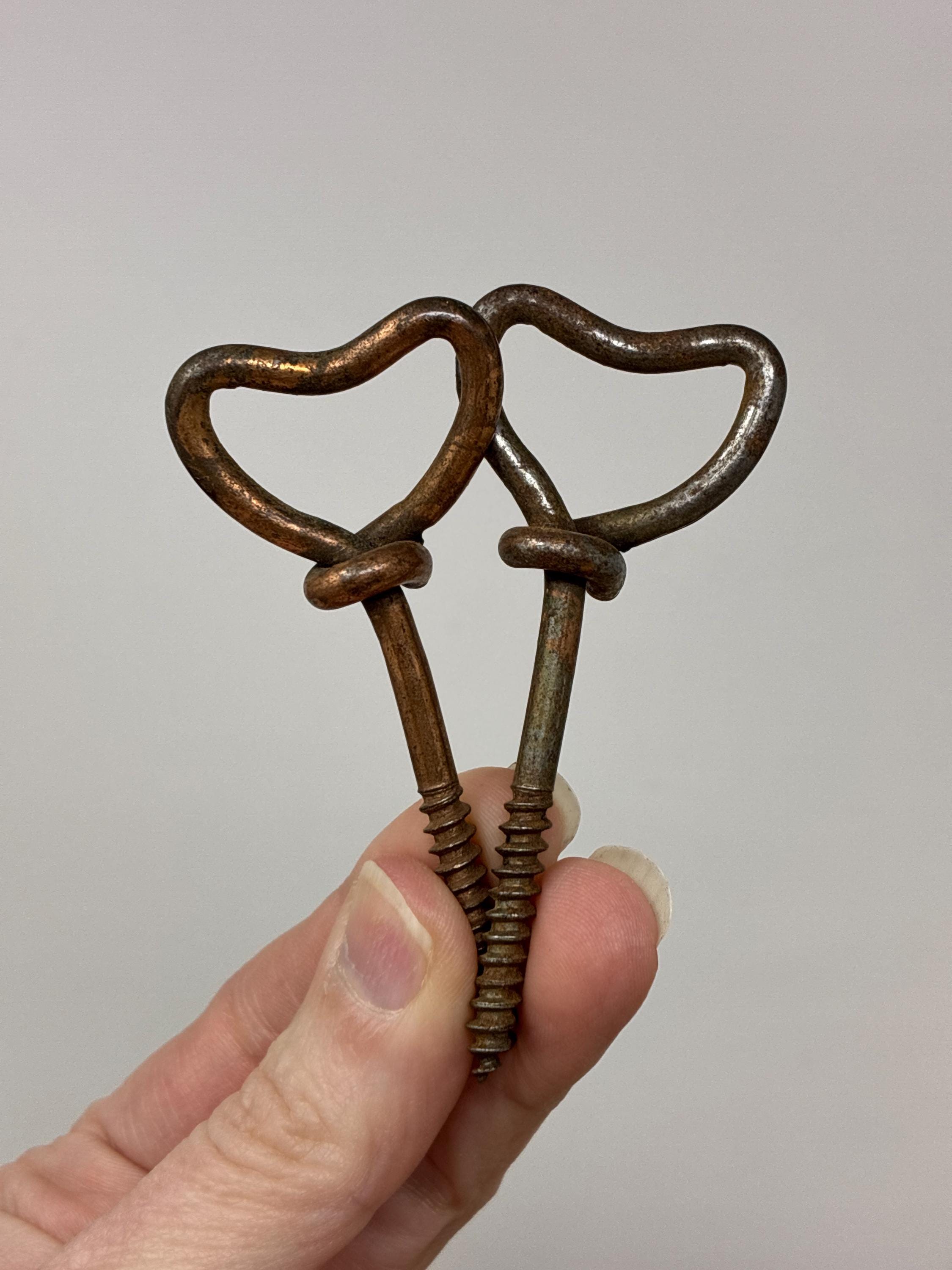 PICK ONE! Victorian Casket Thumbscrew Hammered Steel Heart Knob
