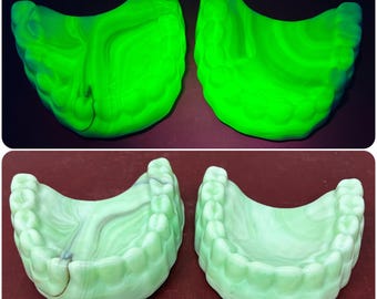 PICK ONE! Glowing Uranium Green Milky Slag Jadeite Glass Human Teeth - 395 & 365 UV Black Light Reactive
