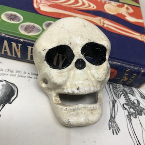 One Cast Iron Bottle Opener Human Skull Functional