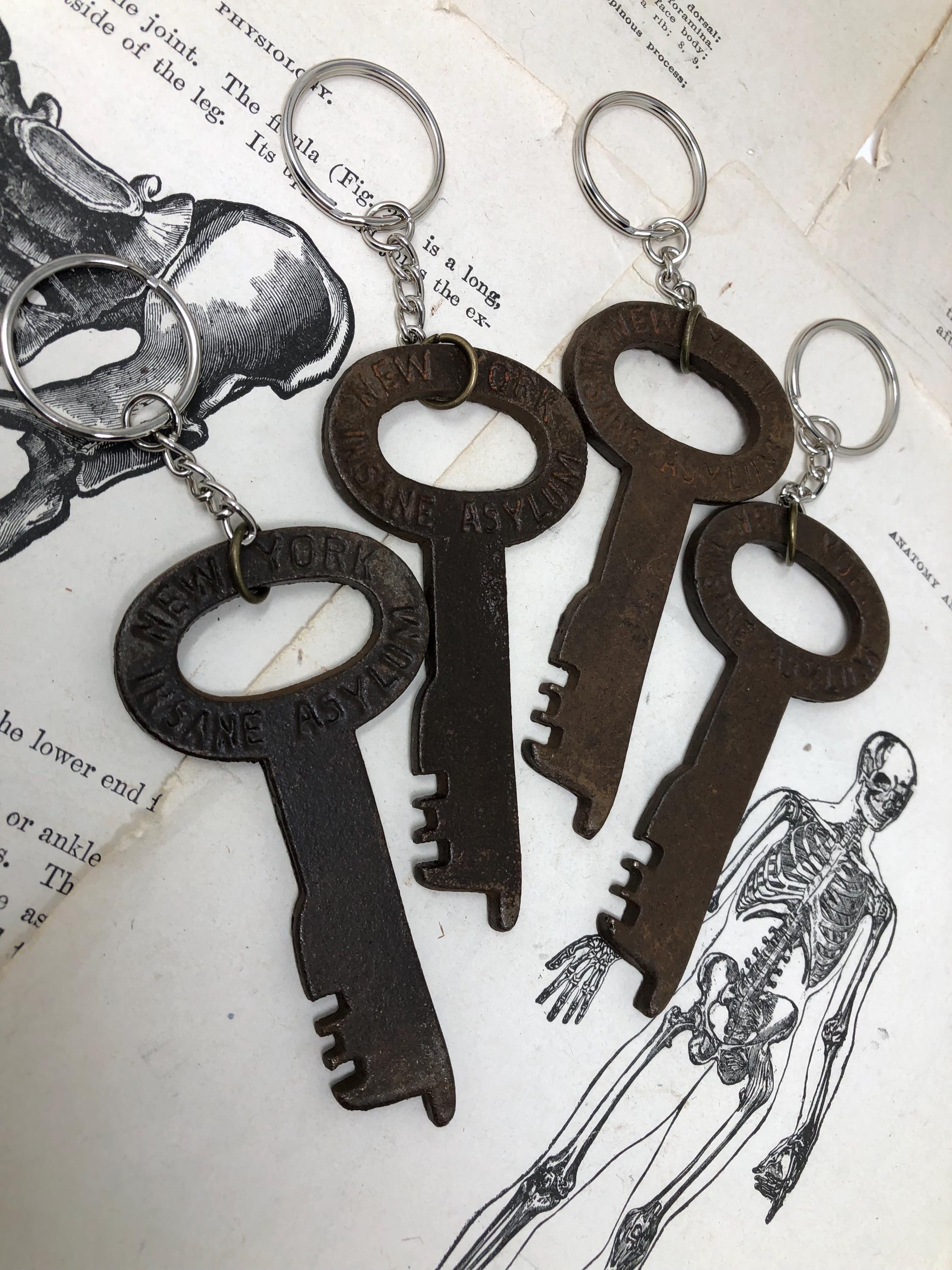 Huge NY Insane Asylum Rusty Jail Cell Style Large Key - Keychain Option ...
