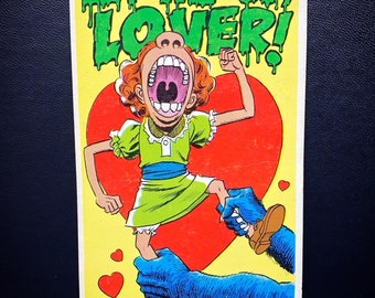 Vintage Monster Valentine Card - Let Me Go Lover