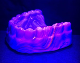 SALE! Glowing Human Teeth Cadmium Milky Slag Glass - UV Black Light Reactive!