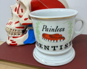 Large Vintage Painless Dentist Occupational Shaving Mug for Collection, Coffee, Pens or even a Plant!