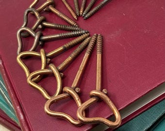 PICK ONE! Victorian Casket Thumbscrew Hammered Steel Heart Knob - Real Antique Thumb Screw For Coffin Plate Escutcheon Tightening