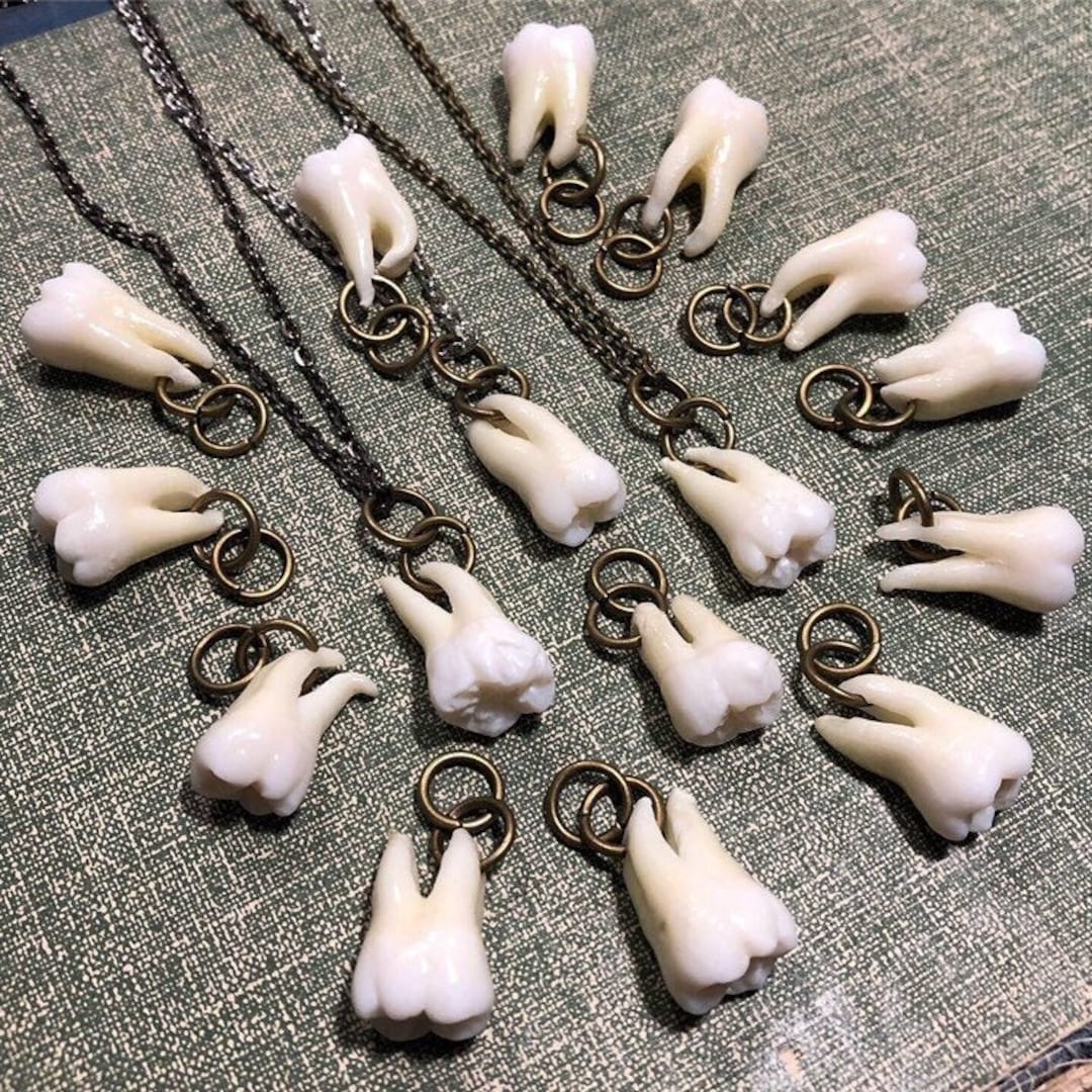 Tooth Fairy Series: ULTIMATES - One Real Human Tooth Pendant Necklace with 2 Defined Roots or JUST A TOOTH