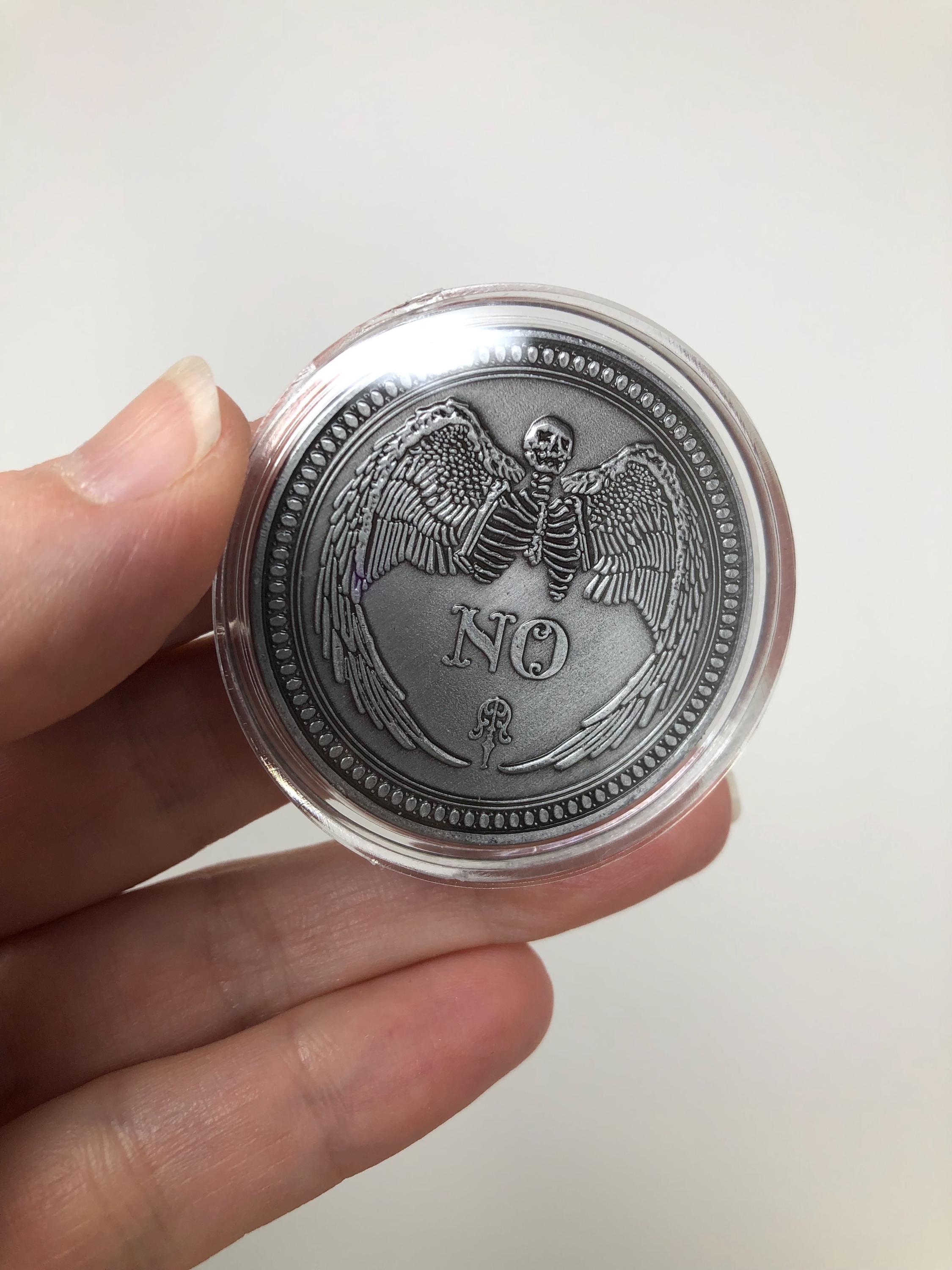 ウィジャカード1枚でイエスかノーかコインを投げて運命を占うラッキーフィジェット - シルバーオプション - Etsy 日本