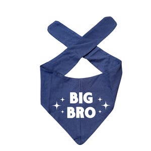 Big Bro Pet Bandana in Navy Blue | Dog Bandana for Baby Announcement, Newborn Arrival, Baby Shower Gift | 3 Sizes | Star Design