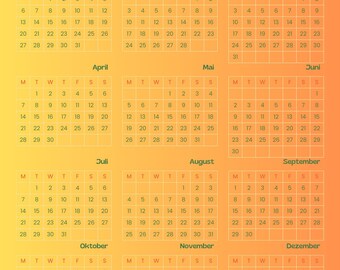 Wall calendar 2025 – Summer design in retro style | DIN A3 annual planner