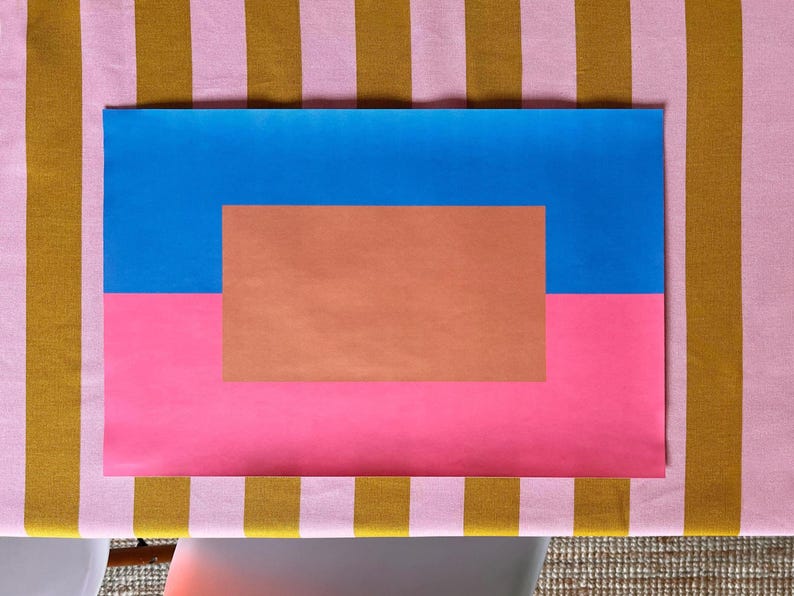 Colorblock Paper Placemats Light – Reusable Laminated or Disposable ...
