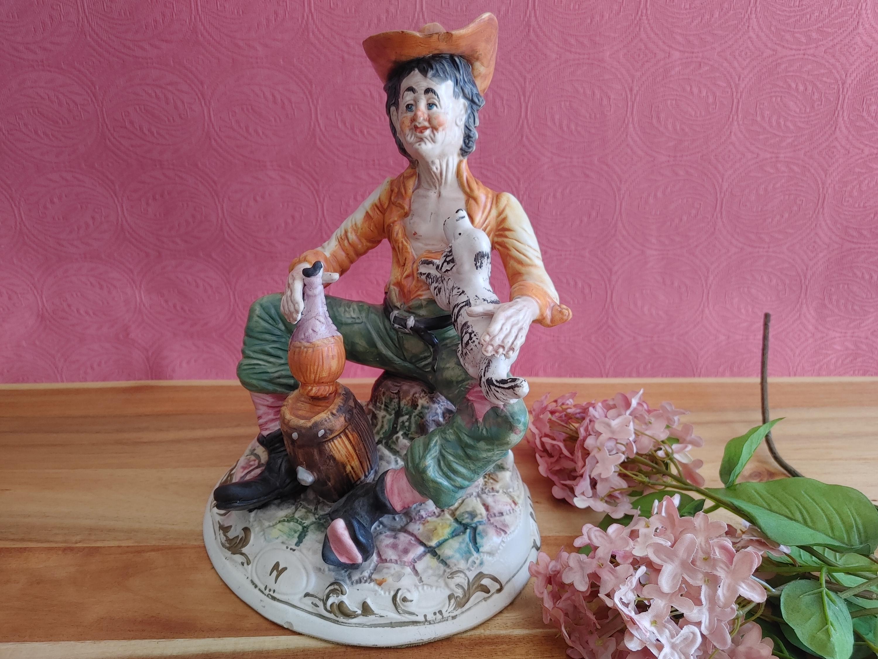 Capodimonte 陶器 置物 老人と犬と荷車 Capodimonte Hobo Dog - Etsy