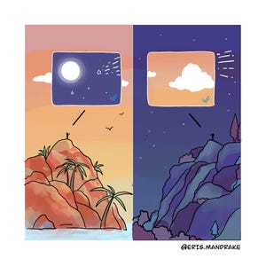 Online - Mini stampa artistica 10 x 10 cm - Illustrazione quadrata sull'amore o l'amicizia a distanza - Poster in stile fumetto firmato a mano