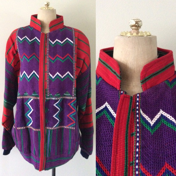 1980's Hupil Embroidered Bomber Vintage Jacket Plu