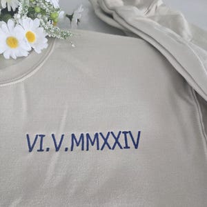 Custom Embroidered Roman Numeral Sweatshirt hoodie, Couples Gift , Gift for her, gift for him, Engagements gift, Anniversary gift, gift