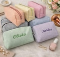 Custom Cosmetic Bag for Bridesmaid , Custom Makeup Bag, Personalized gift for Bridal party, gift for her, Bridesmaid Gifts, Bridesmaid Pouch product logo