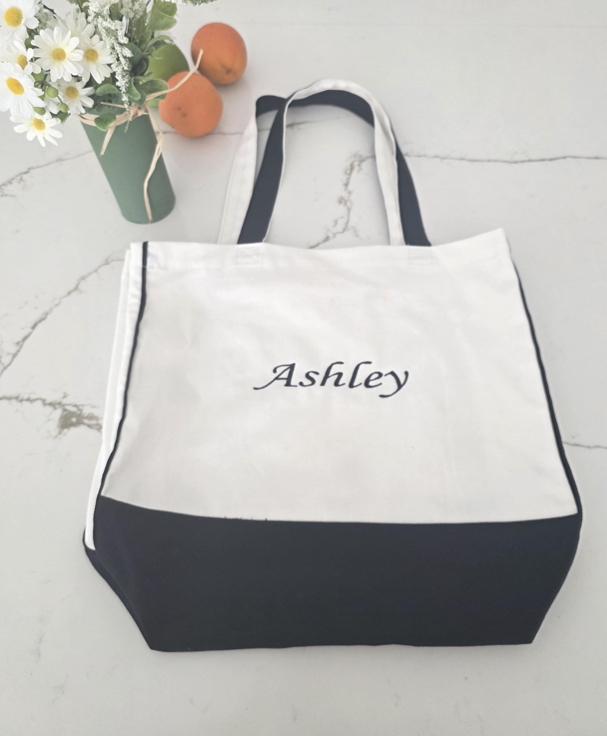 Custom Embroidered Tote Bag, Personalized Text Tote, Personalized Canvas Tote, Embroidered Tote, Monogram Canvas Tote Bag, Custom Tote Bag