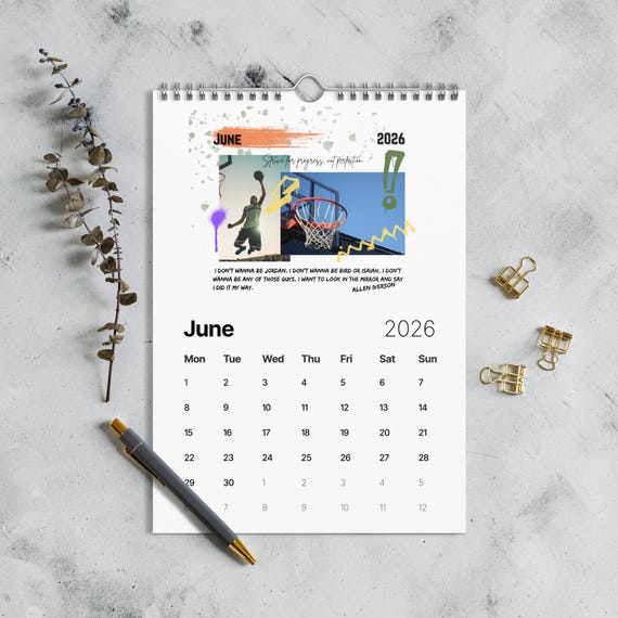 2026 Basketball Calendar product photo from Etsy