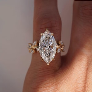 2.00 Ct Marquise Cut Lab Grown Diamond Engagement Ring | IGI Certified Vintage Wedding Ring for Women | Top Graded Gift for Her