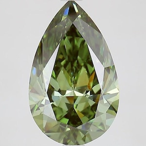 2.00 Ct Vivid Green Pear Lab Grown Diamond, IGI Certified, VVS/VS