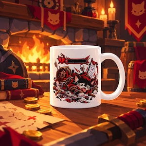 Tazza con gatto svenuto – Umorismo da giochi di ruolo e geek