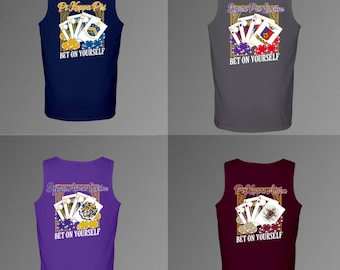 Fraternity Tank Top "Bet On Yourself” Poker Card Design / rush Week Shirt / Chapter Apparel / Graphic Tank Top
