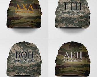 Customizable Camo Sorority/Fraternity Greek Letter Cap