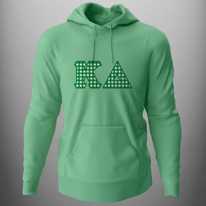 Kappa Delta Gingham Letter Hoodie: Sorority Greek Apparel