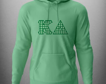 Kappa Delta Gingham Letter Hoodie: Sorority Greek Apparel