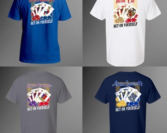 Fraternity T-Shirt "Bet On Yourself” Poker Card Design / rush Week Shirt / Chapter Apparel / Graphic T-shirt