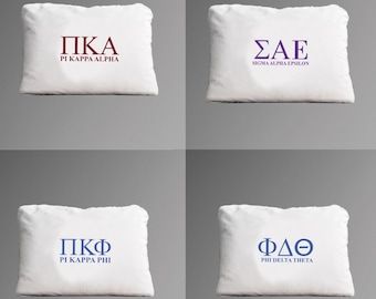 Fraternity Greek Lettered Pillowcase  / rush Week Shirt / Chapter Apparel / Graphic pillow